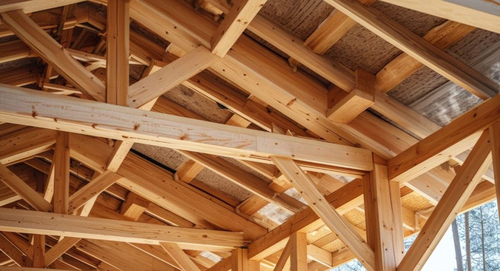 Charpente en bois réalisée par un couvreur charpentier