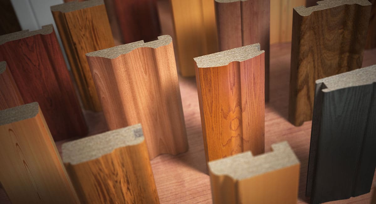 Exemples de moulures de menuiserie intérieure en bois composite, pour placards ou meubles sur mesure
