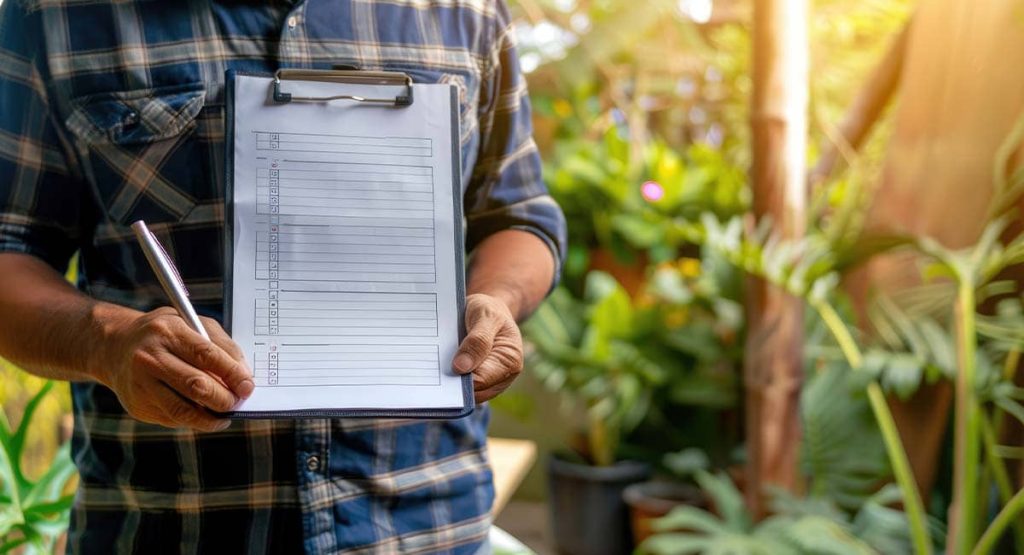 Préparation d’un chantier d’aménagement extérieur